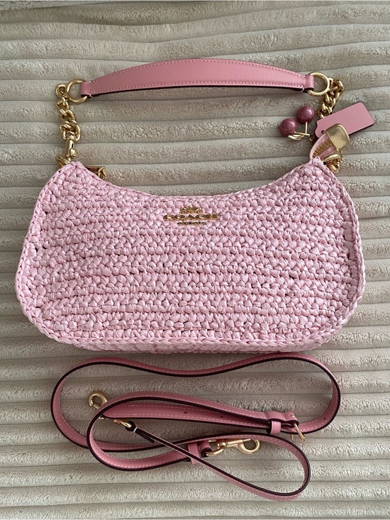 Coach Handbags - **SOLD**! COACH TERI STRAW SHOULDER BAG